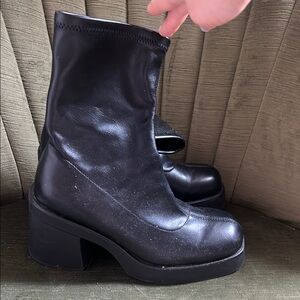 Black Leather Women's Boots